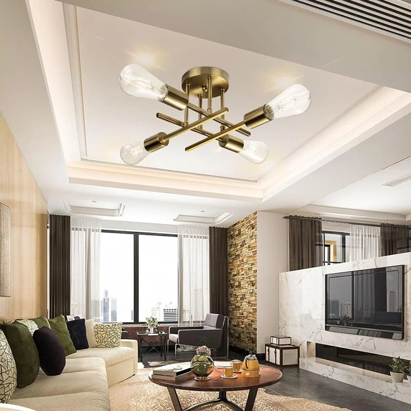 Nordic Semi-Flush Ceiling Chandelier