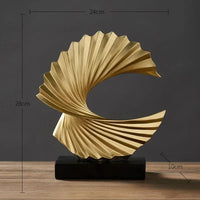 Golden Abstract Resin Sculpture