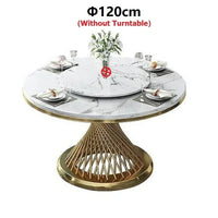 Marble Gold-Base Dining Set