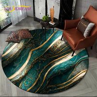 Marble Pattern Round Area Rug