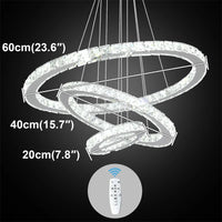 Remote-Dimming Crystal Ring Chandelier