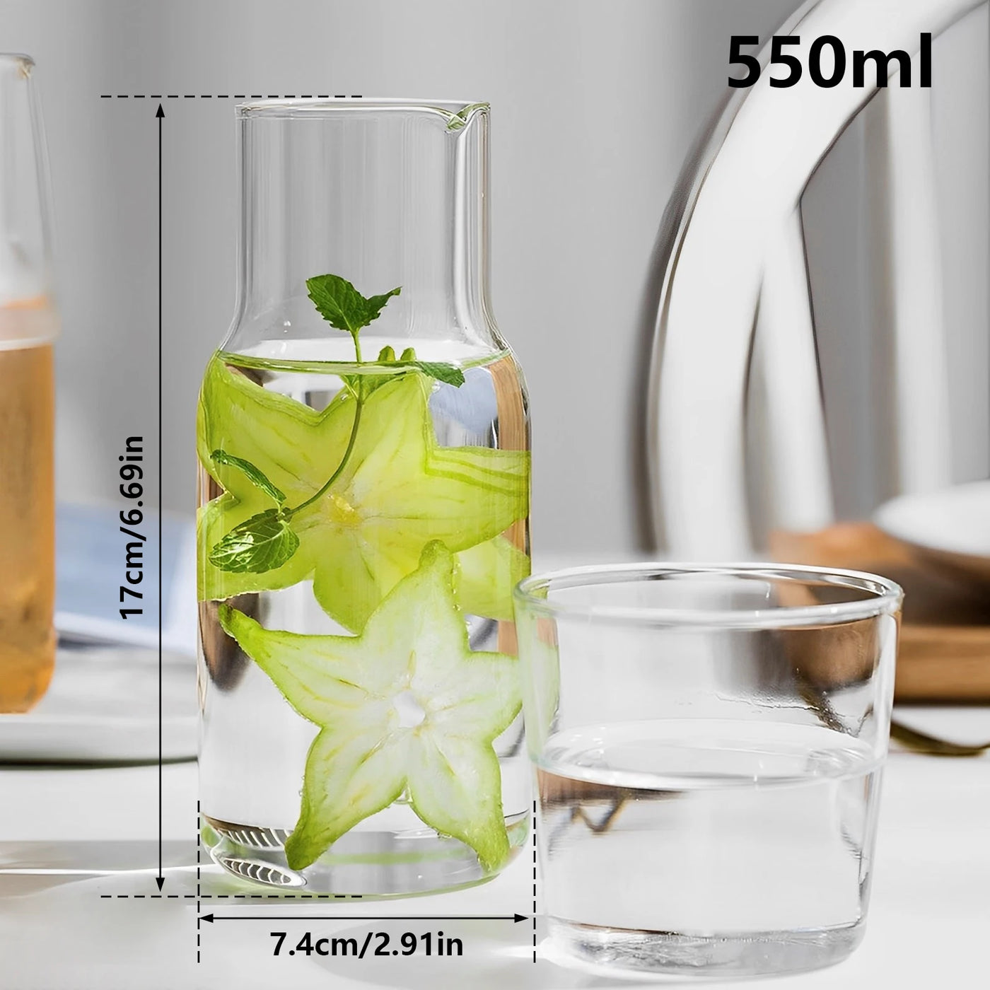 Bedside Glass Carafe Cup Set