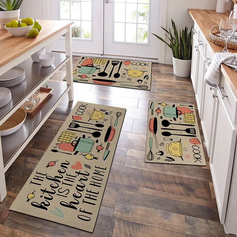 Cartoon Cutlery Kitchen Floor Mat