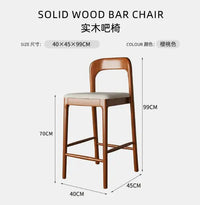 Nordic Wooden Bar Stool