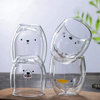 Cute Animal Double Glass