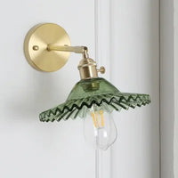 Japanese Brass Glass Wall Lamp