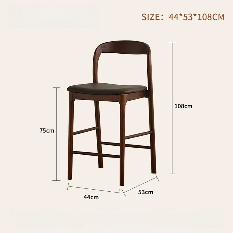 Nordic Wooden Bar Stool