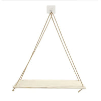 Rustic Rope Hanging Wood Shelf