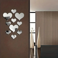 3D Heart Mirror Stickers