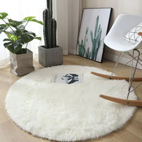 Fluffy Round Bedroom Area Rug