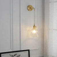 Japanese Brass Glass Wall Lamp