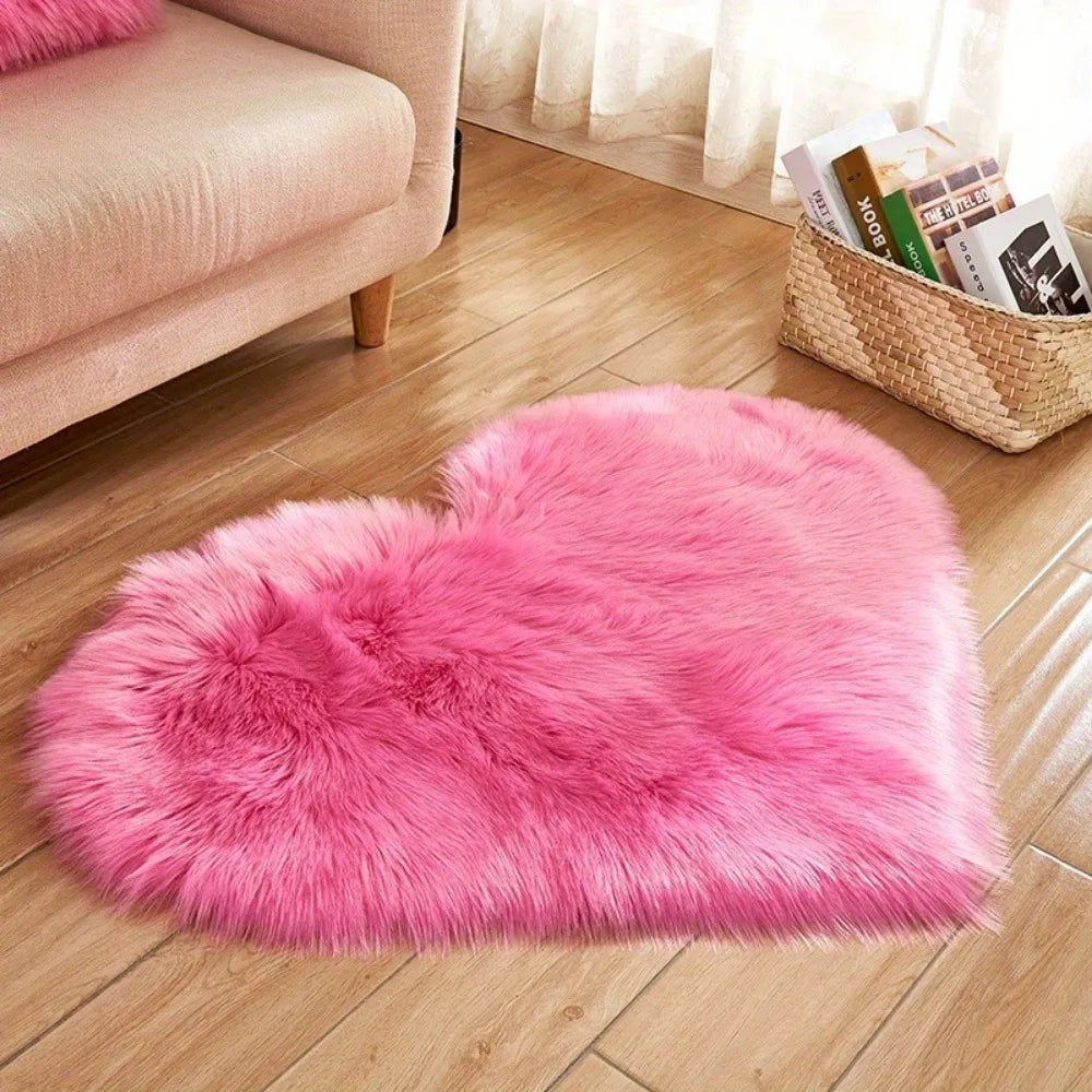 Heart Shaped Plush Accent Rug