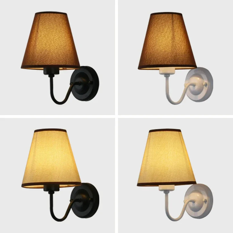 Fabric Shade Bedside Wall Lamp