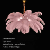 Feathered Ostrich Pendant Chandelier