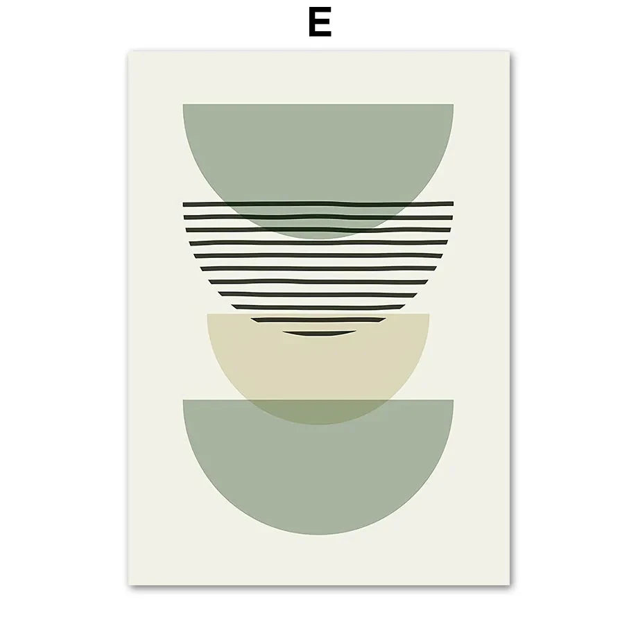 Sage Leaf Geometric Canvas