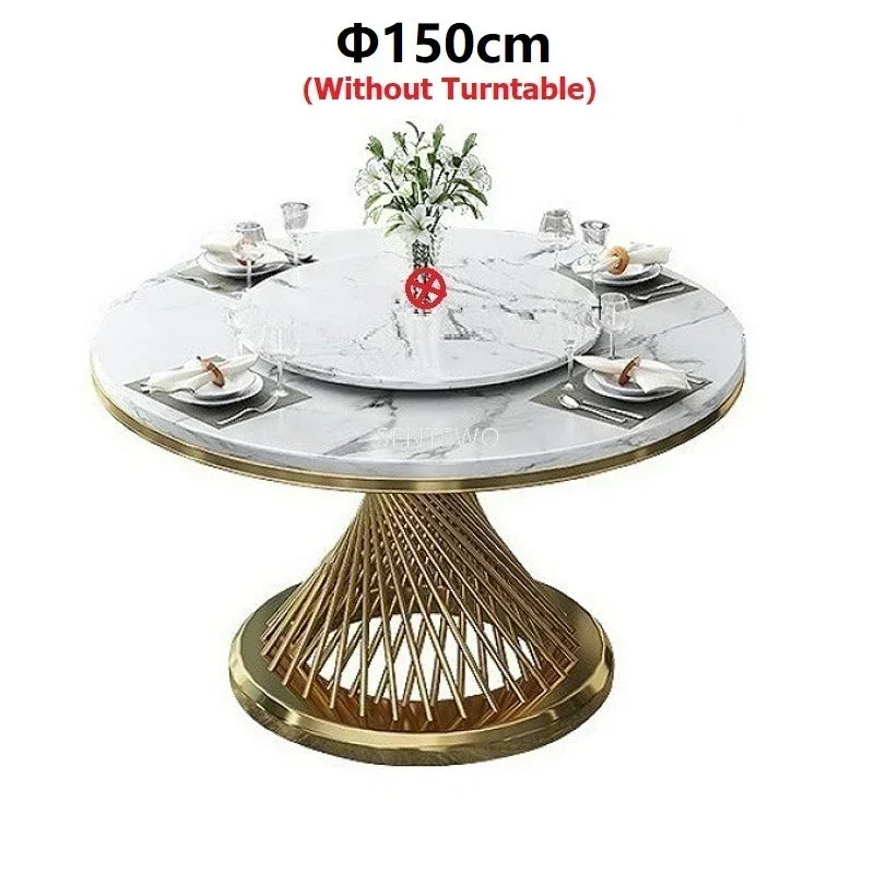 Marble Gold-Base Dining Set