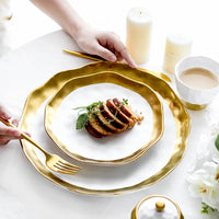 Gold Rim Porcelain Dinner Plate