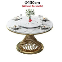 Marble Gold-Base Dining Set