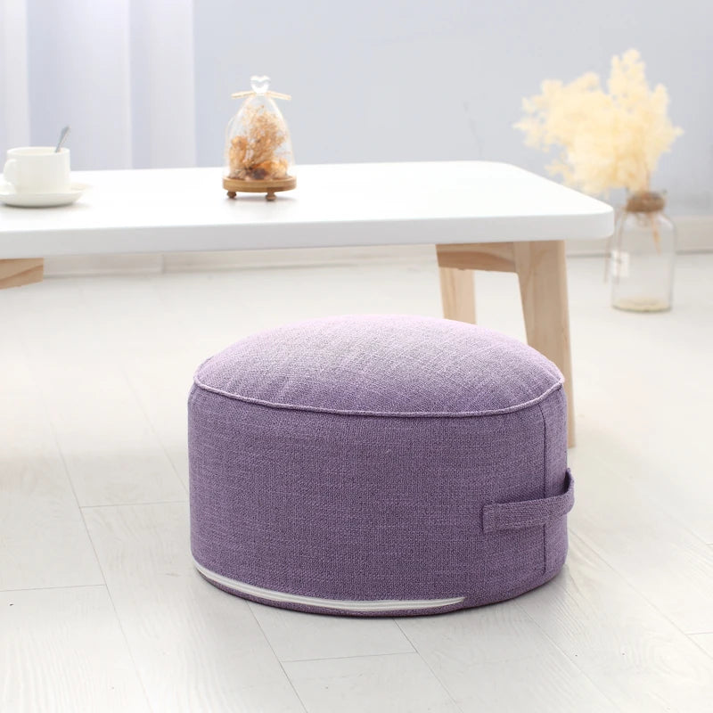 Cotton Linen Meditation Pouf