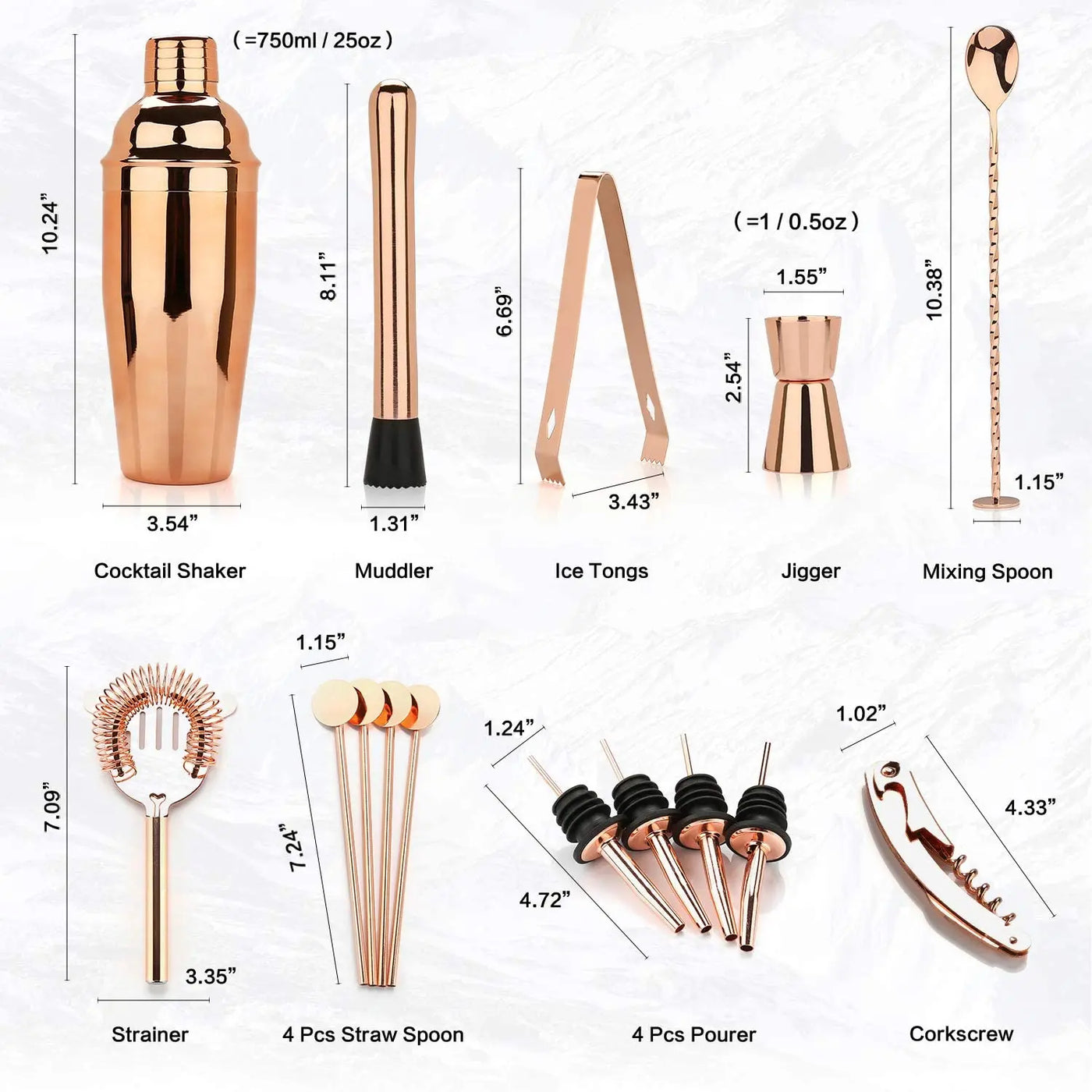 Sixteen-Piece Cocktail Shaker Kit