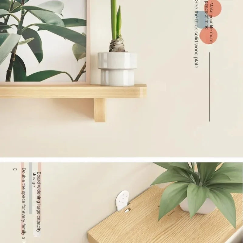 Solid Wood Floating Organizer Shelf