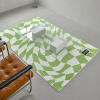 Retro Checkerboard Plush Area Rug