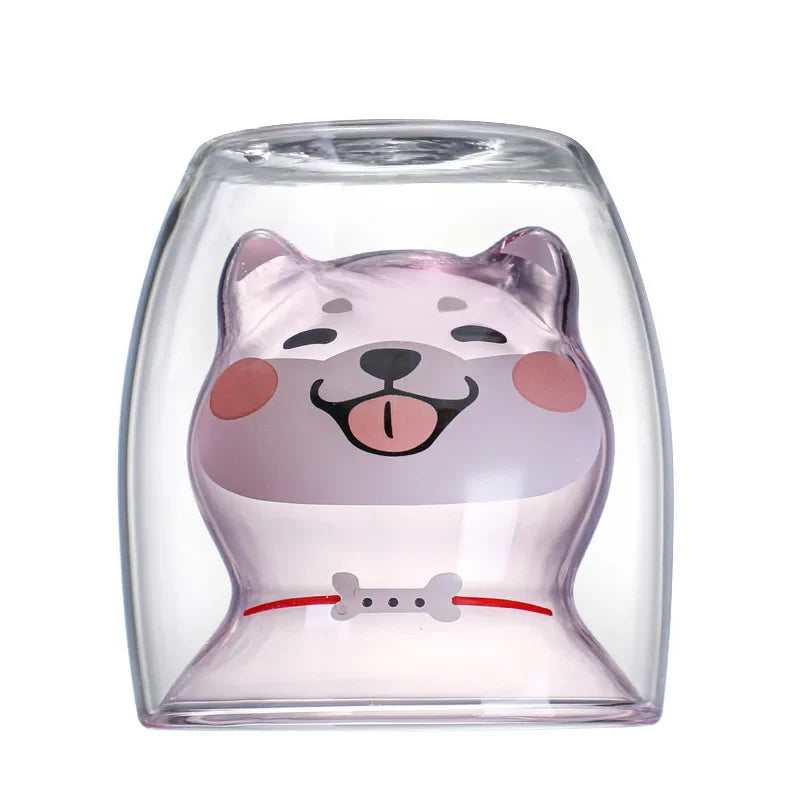 Cute Animal Double Glass