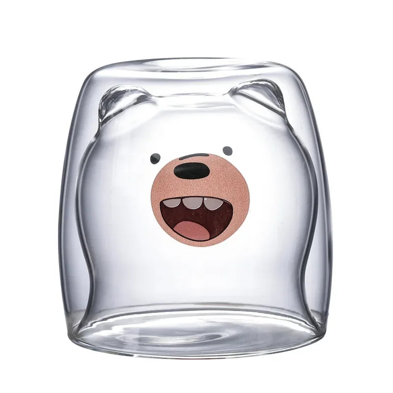Cute Animal Double Glass