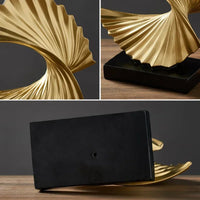Golden Abstract Resin Sculpture