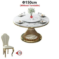 Marble Gold-Base Dining Set