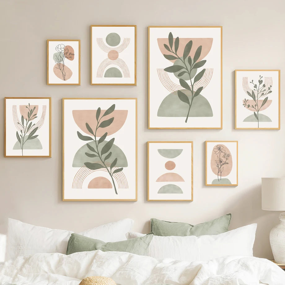 Boho Rainbow Leaf Canvas