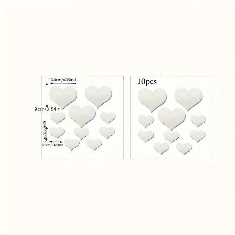 3D Heart Mirror Stickers