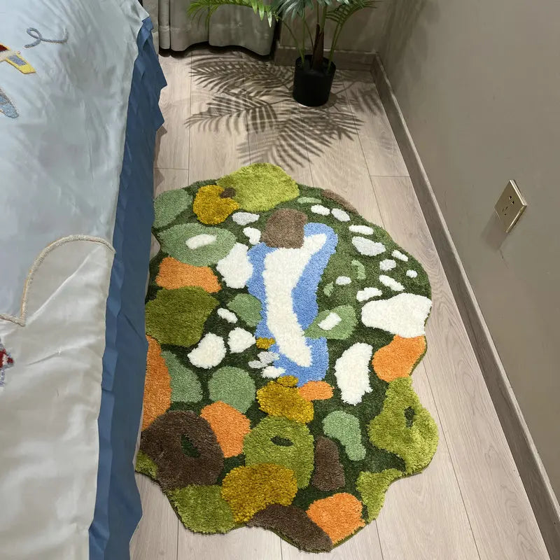 Green Moss Landscape Accent Rug