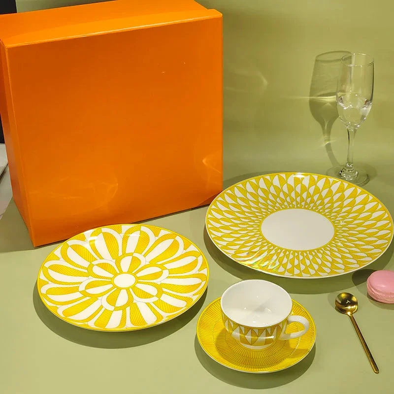 Geometric Bone China Dinnerware Set