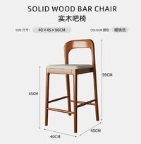 Nordic Wooden Bar Stool