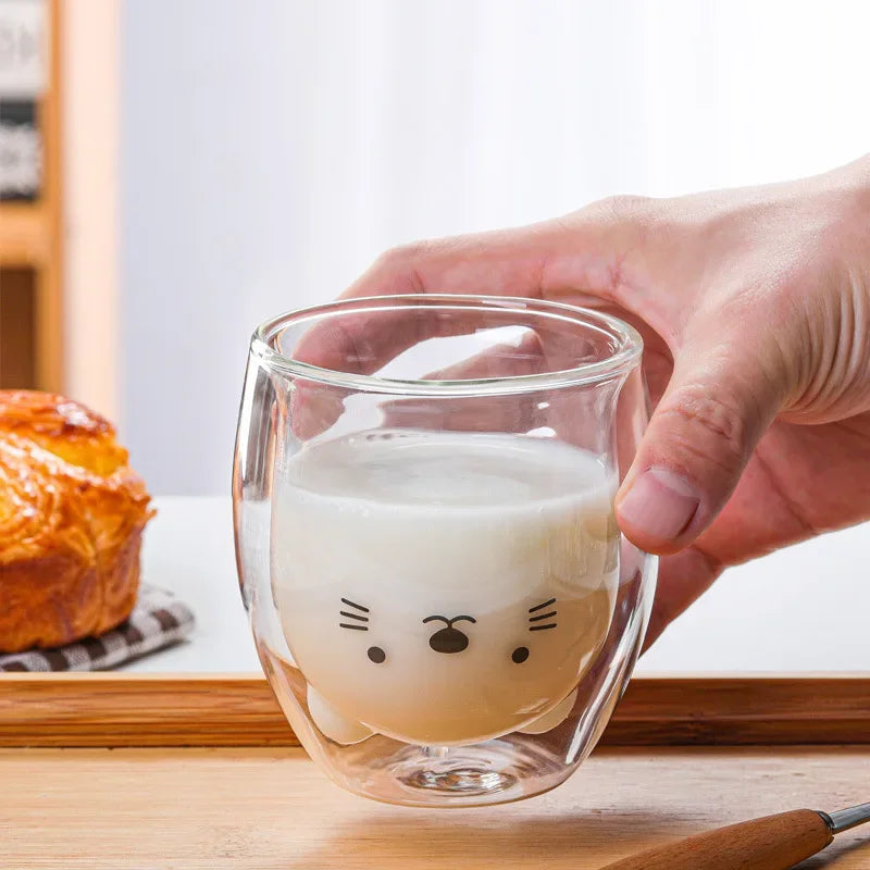 Cute Animal Double Glass