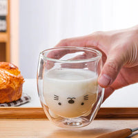 Cute Animal Double Glass