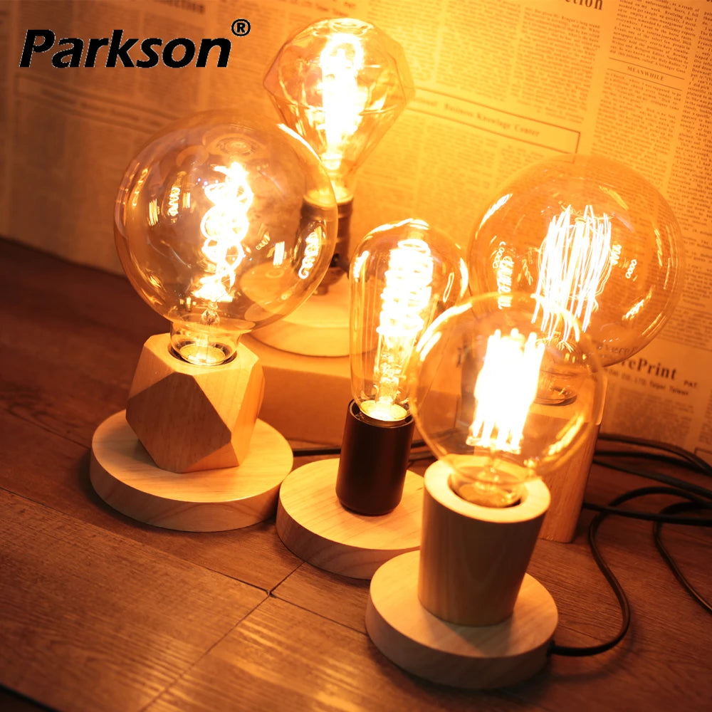 Wooden Edison Bulb Base