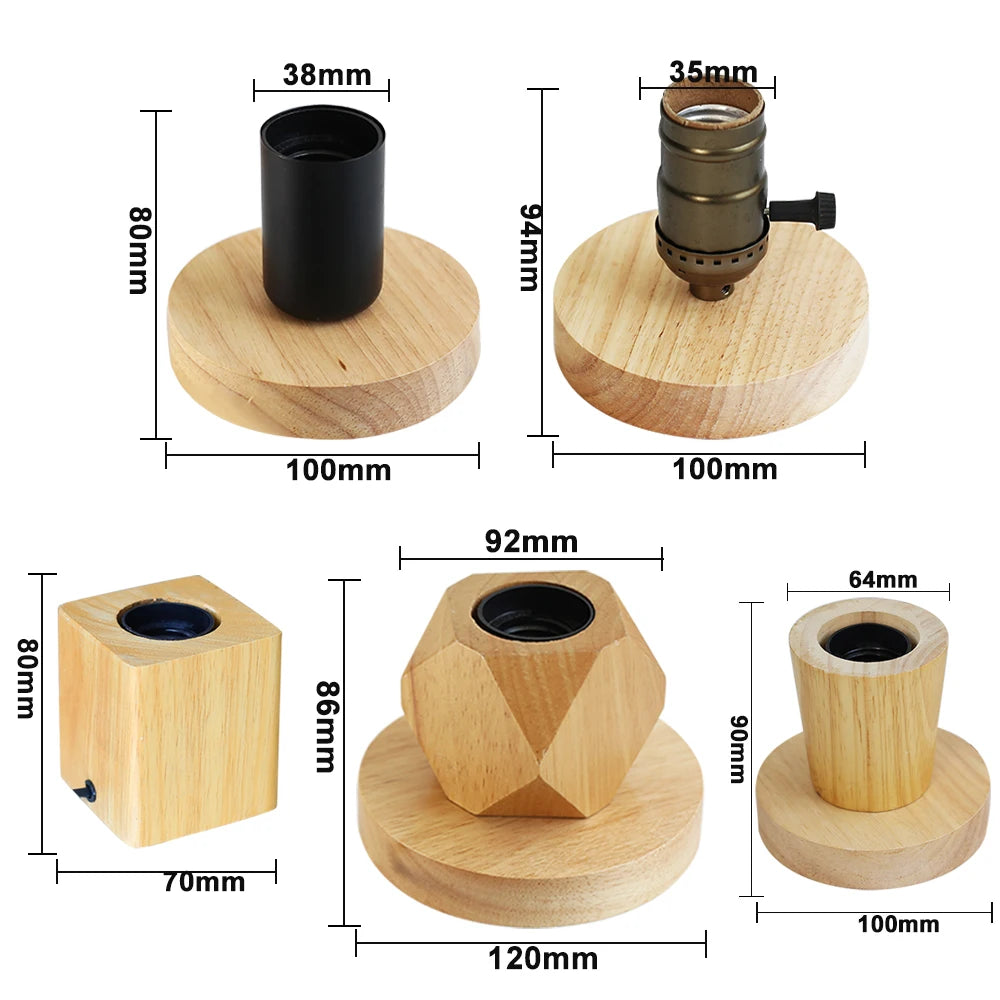 Wooden Edison Bulb Base