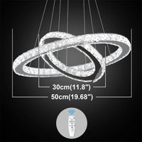 Remote-Dimming Crystal Ring Chandelier