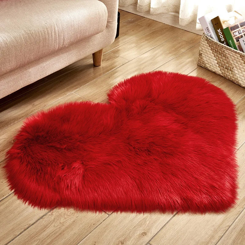 Heart Shaped Plush Accent Rug