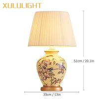 Painted Ceramic Bird Lamp