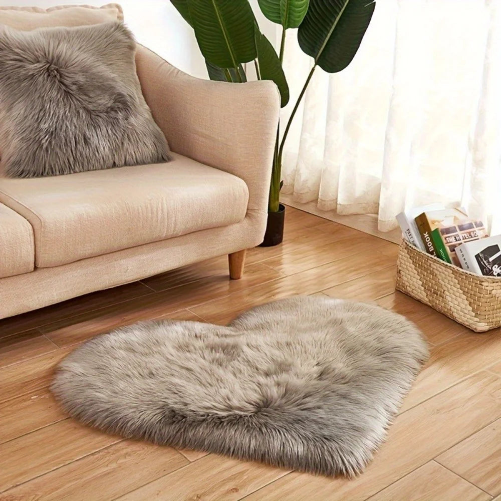 Heart Shaped Plush Accent Rug