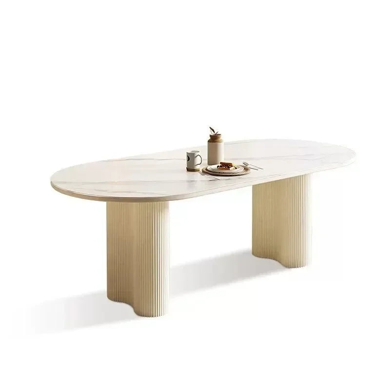 Oval Stone Six-Seater Dining Set