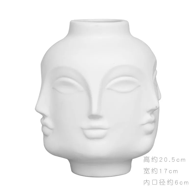Nordic Face Ceramic Vase