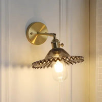 Japanese Brass Glass Wall Lamp