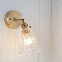 Japanese Brass Glass Wall Lamp