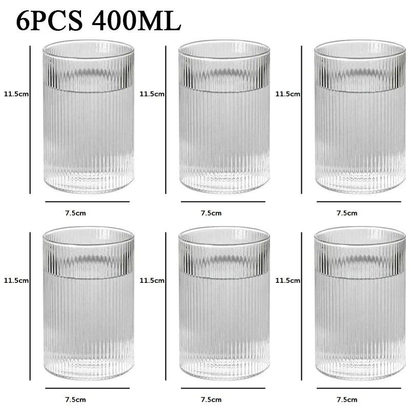 Vertical Pattern Cocktail Glasses