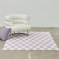 Minimalist Plaid Plush Area Rug