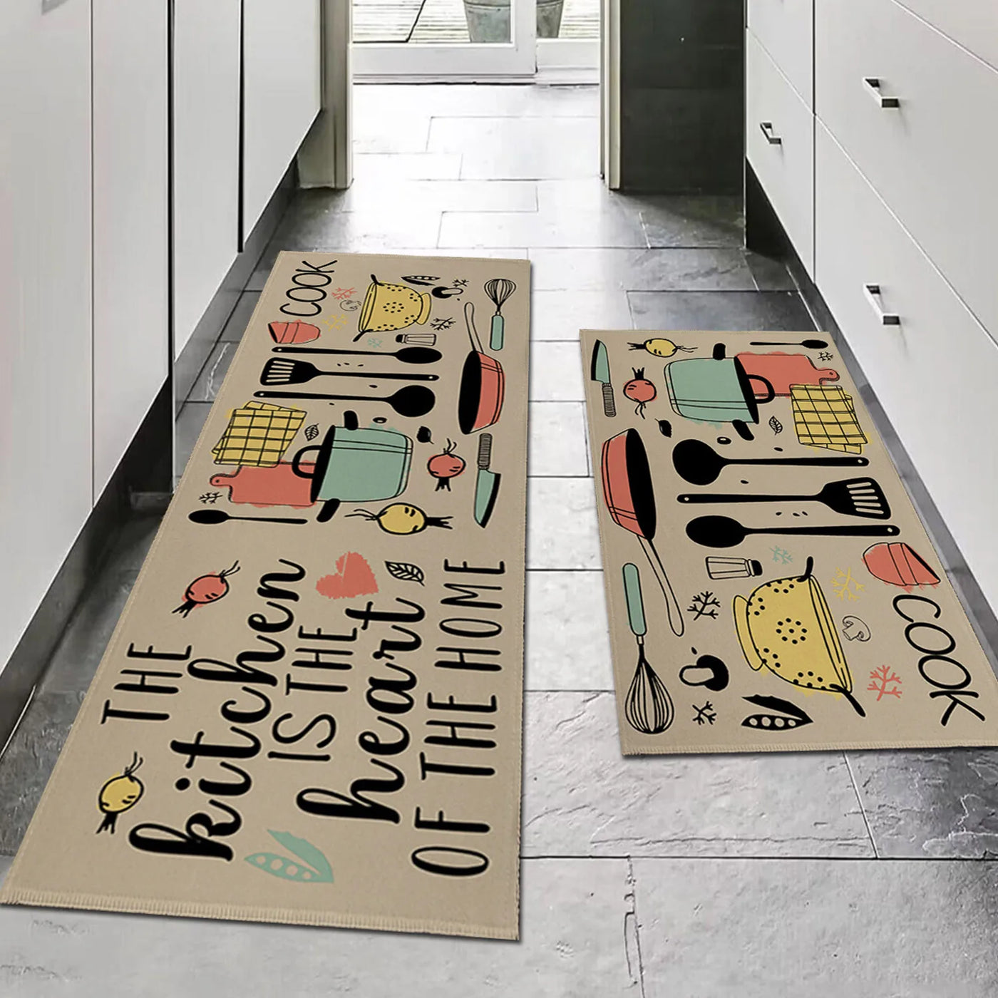 Cartoon Cutlery Kitchen Floor Mat